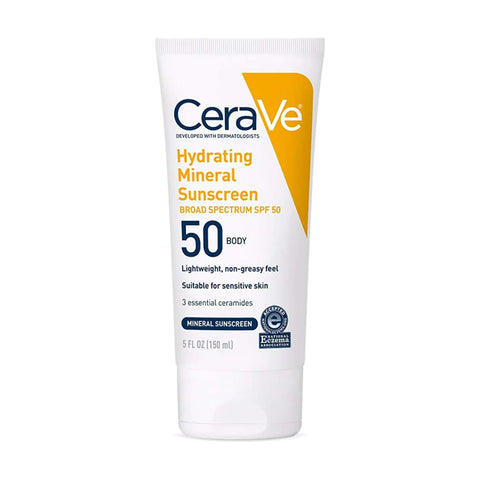 CeraVe Hydrating Mineral Sunscreen Lotion for Body SPF 50