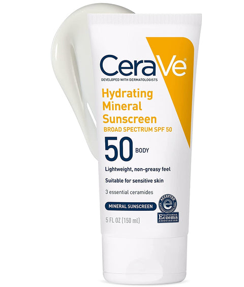 CeraVe Hydrating Mineral Sunscreen Lotion for Body SPF 50